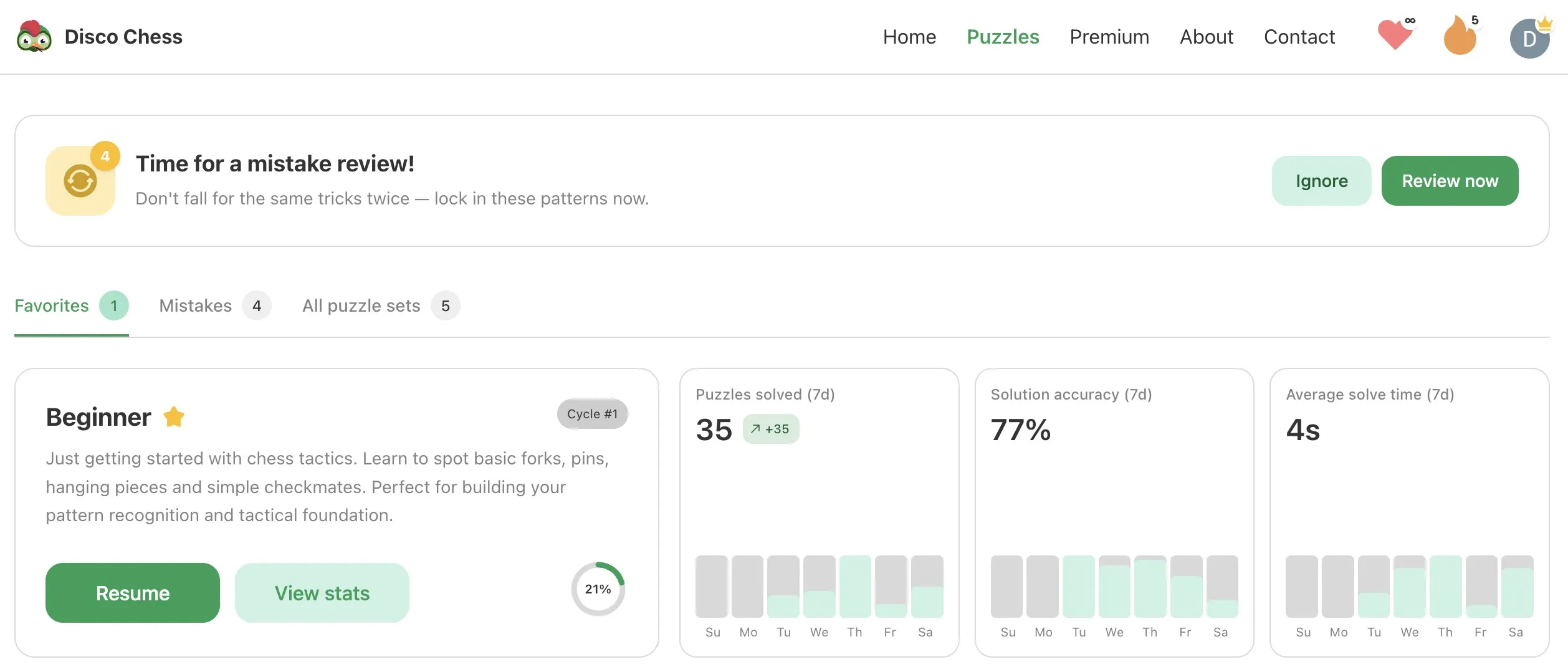 Mistake Review in Disco Chess